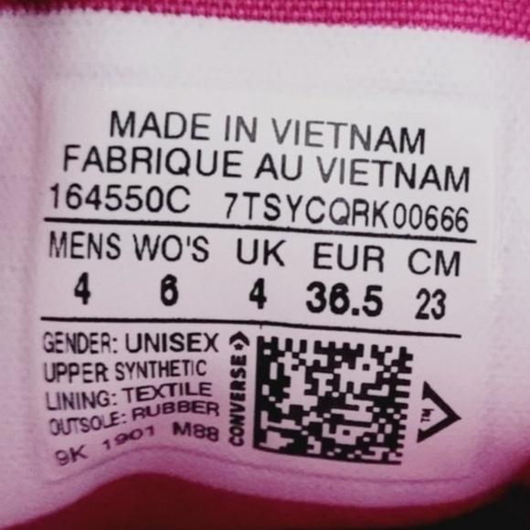 Converse CTAS OX Fuchsia Pink Glitter Sneaker Women's 6 - Picture 6 of 6